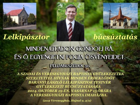 Lelkipásztor búcsúztatás